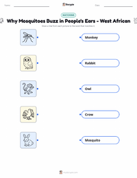 Why Mosquitoes Buzz in People's Ears - West African printable worksheet for kids