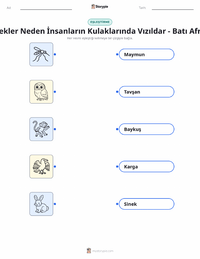 Sivrisinekler Neden İnsanların Kulağında Vızıldar - Batı Afrika çocuklar için yazdırılabilir çalışma sayfası