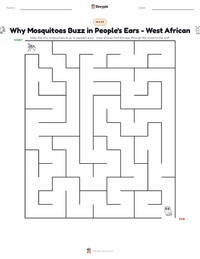 Why Mosquitoes Buzz in People's Ears - West African printable worksheet preview