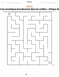 Aperçu de la feuille de travail imprimable Pourquoi les moustiques bourdonnent aux oreilles des gens - Afrique de l'Ouest