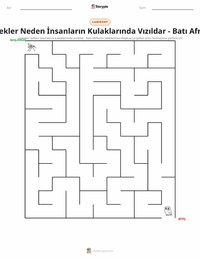 Sivrisinekler Neden İnsanların Kulağında Vızıldar - Batı Afrika yazdırılabilir çalışma sayfası önizlemesi