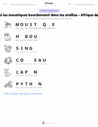 Aperçu de la feuille de travail imprimable Pourquoi les moustiques bourdonnent aux oreilles des gens - Afrique de l'Ouest