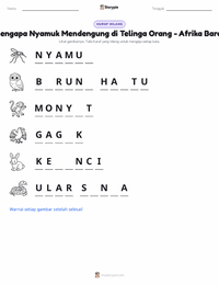Prabaca lembar kerja cetak Mengapa Nyamuk Berdengung di Telinga Manusia - Afrika Barat