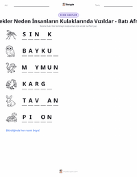 Sivrisinekler Neden İnsanların Kulağında Vızıldar - Batı Afrika yazdırılabilir çalışma sayfası önizlemesi