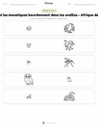Aperçu de la feuille de travail imprimable Pourquoi les moustiques bourdonnent aux oreilles des gens - Afrique de l'Ouest