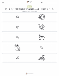 왜 모기는 사람 귓가에서 윙윙거리는가 - 서아프리카 인쇄 가능한 워크시트 미리보기