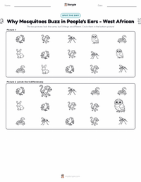 Why Mosquitoes Buzz in People's Ears - West African printable worksheet preview