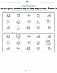 Prévia da folha de atividades imprimível Por Que os Mosquitos Zumbem nos Ouvidos das Pessoas - Oeste Africano