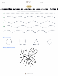 Vista previa de la hoja de trabajo imprimible de Por qué los mosquitos zumban en los oídos de la gente - África Occidental