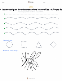 Aperçu de la feuille de travail imprimable Pourquoi les moustiques bourdonnent aux oreilles des gens - Afrique de l'Ouest