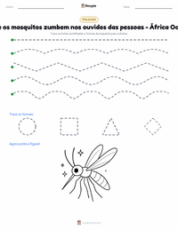 Prévia da folha de atividades imprimível Por Que os Mosquitos Zumbem nos Ouvidos das Pessoas - Oeste Africano