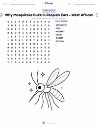 Why Mosquitoes Buzz in People's Ears - West African printable worksheet preview