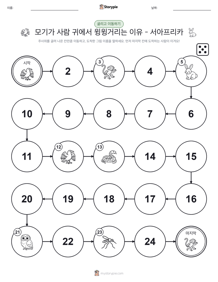 주사위 굴리고 이동하기 게임