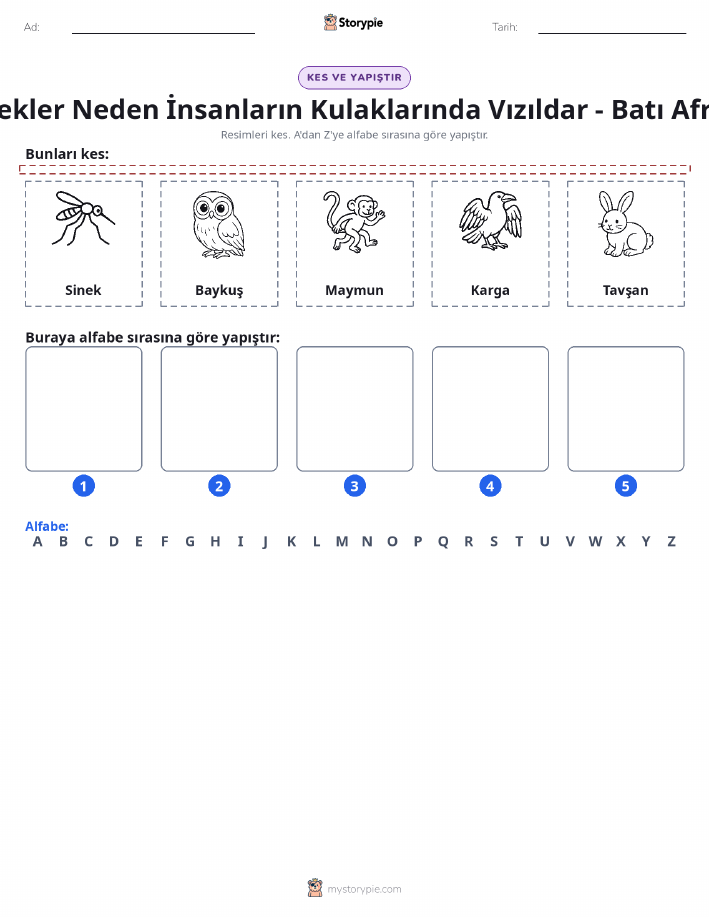 Kes & Yapıştır Alfabe