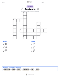 Gondwana printable worksheet preview