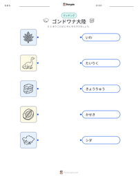ゴンドワナ大陸 の印刷可能ワークシートプレビュー