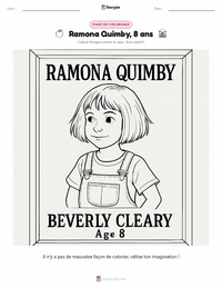 Aperçu de la feuille de travail imprimable Ramona Quimby, 8 ans (roman)