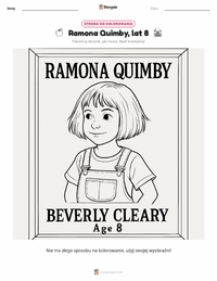 Strona do kolorowania Ramona Quimby, lat 8 (powieść) dla dzieci
