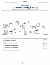 Aperçu de la feuille de travail imprimable Ramona Quimby, 8 ans (roman)