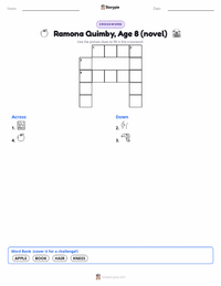 Ramona Quimby, Age 8 (novel) printable worksheet preview