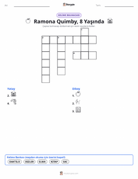 Ramona Quimby, 8 Yaşında (roman) yazdırılabilir çalışma sayfası önizlemesi