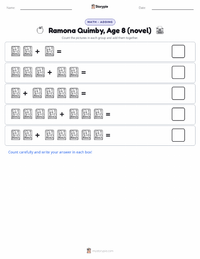 Ramona Quimby, Age 8 (novel) printable worksheet preview