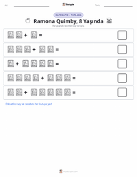 Ramona Quimby, 8 Yaşında (roman) yazdırılabilir çalışma sayfası önizlemesi