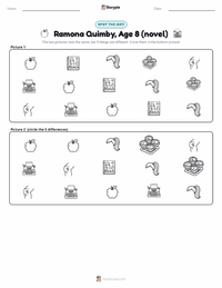 Ramona Quimby, Age 8 (novel) printable worksheet preview