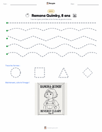 Aperçu de la feuille de travail imprimable Ramona Quimby, 8 ans (roman)