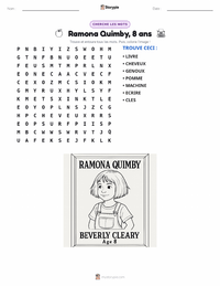 Aperçu de la feuille de travail imprimable Ramona Quimby, 8 ans (roman)