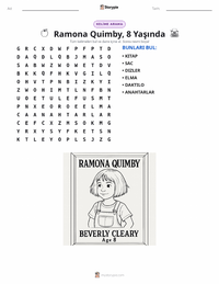 Ramona Quimby, 8 Yaşında (roman) yazdırılabilir çalışma sayfası önizlemesi
