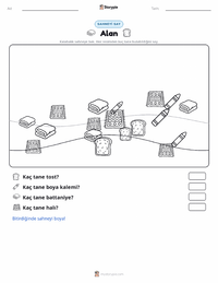 Alan yazdırılabilir çalışma sayfası önizlemesi