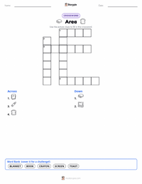Area printable worksheet preview