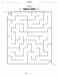 Oppervlakte afdrukbare werkblad voorbeeld