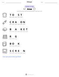 Area printable worksheet preview