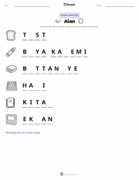 Alan yazdırılabilir çalışma sayfası önizlemesi