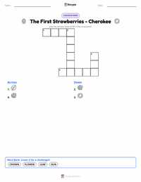 The First Strawberries - Cherokee printable worksheet preview