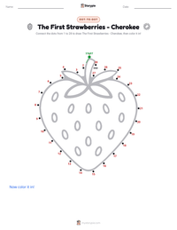 The First Strawberries - Cherokee printable worksheet preview
