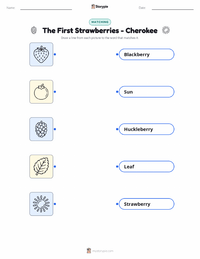 The First Strawberries - Cherokee printable worksheet preview