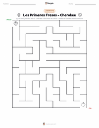Vista previa de la hoja de trabajo imprimible de Las Primeras Fresas - Cherokee