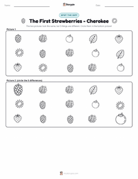 The First Strawberries - Cherokee printable worksheet preview