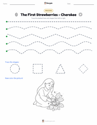 The First Strawberries - Cherokee printable worksheet preview