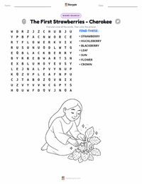 The First Strawberries - Cherokee printable worksheet preview