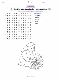 De Eerste Aardbeien - Cherokee afdrukbare werkblad voorbeeld