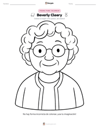 Página para colorear de Beverly Cleary para niños