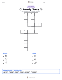 Beverly Cleary printable worksheet preview