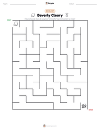 Beverly Cleary afdrukbare werkblad voorbeeld