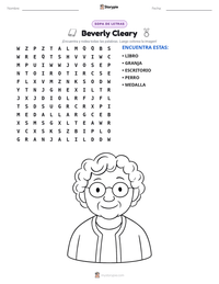 Vista previa de la hoja de trabajo imprimible de Beverly Cleary