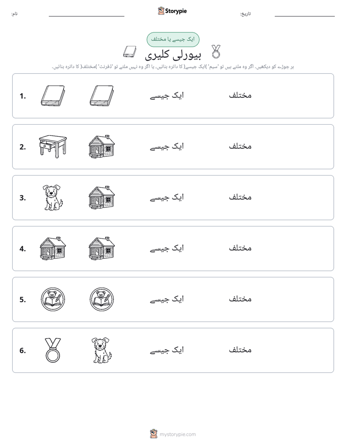 ایک جیسا یا مختلف