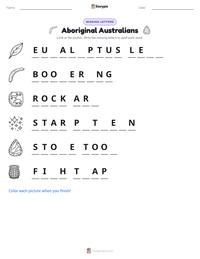 Aboriginal Australians printable worksheet preview
